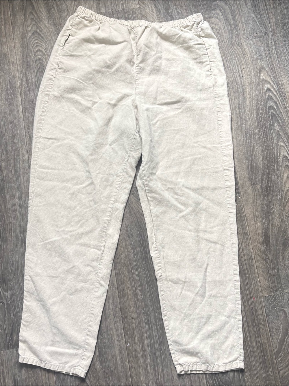 J crew high rise linen blend pants
